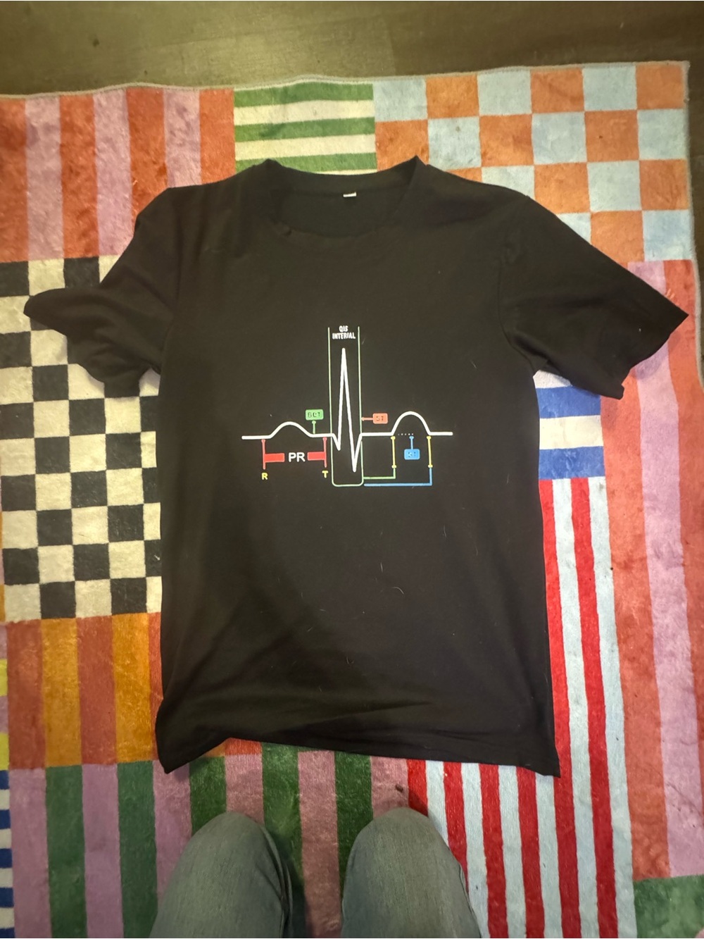 Black ECG Waveform Graphic Tee - medical driven